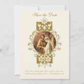 Vintage katholische Hochzeit - Elegant Save the Da Date (Vorderseite)
