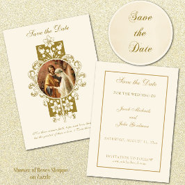 Vintage katholische Hochzeit - Elegant Save the Da Save The Date