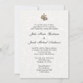 Vintage katholische Hochzeitskirche Mint Lavender Einladung (Rückseite)