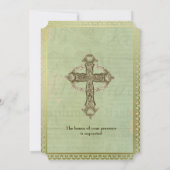 Vintage katholische Kreuzantikhochzeit Einladung (Rückseite)