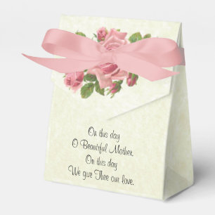 Vintage katholische religiöse gesegnete rosa Rose Geschenkschachtel