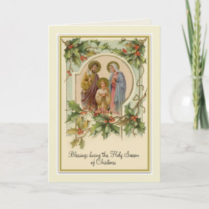 Vintage katholische Weihnachten Jesus Heilige Fami Karte