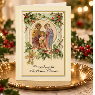 Vintage katholische Weihnachten Jesus Heilige Fami Karte