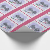 Vintage Kätzchen-antike Perlen-rosa Schatze Geschenkpapier (Ecke)