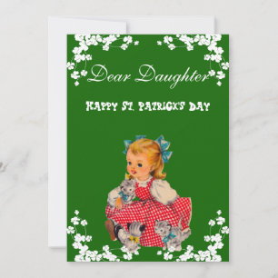 Vintage-Kätzchen Frohen St. Patrick's Tag Tochter Feiertagskarte