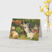 Vintage Kätzchen-Geburtstags-Karte Karte (Gelbe Blume)