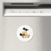Vintage Kätzchen im Korb Magnet (In Situ (Geschirrspüler))