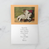 Vintage Kätzchen Kunst, Ihr Text Dankeskarte (Innenseite)