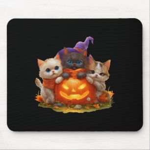 Vintage-Kätzchen Kürbis süße Katze gruselige Jahre Mousepad