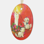 Vintage Kätzchen Lighten eine Kerze Keramik Ornament (Links)