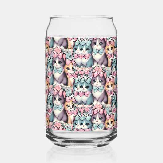 Vintage Kätzchen mit Bogen Dosenglas (Rechts)