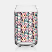 Vintage Kätzchen mit Bogen Dosenglas (Links)