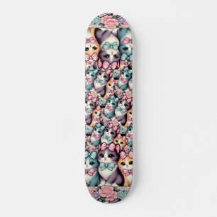 Vintage Kätzchen mit Bogen Skateboard