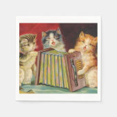 Vintage Kätzchen Papier-Fundus Serviette (Vorderseite)