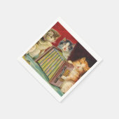 Vintage Kätzchen Papier-Fundus Serviette (Ecke)