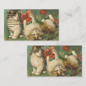 Vintage Kätzchen und Poppies Visitenkarte (Vorne/Hinten)
