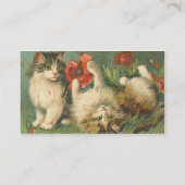 Vintage Kätzchen und Poppies Visitenkarte (Rückseite)