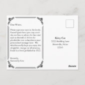 Vintage Katze 1922 Illustration Postkarte (Rückseite)