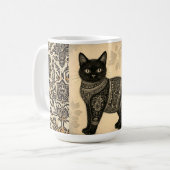 Vintage-Katze, Antike Katze und Motivmuster Kaffeetasse (Vorderseite Links)