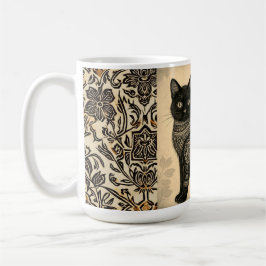 Vintage-Katze, Antike Katze und Motivmuster Kaffeetasse