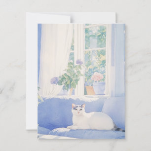 Vintage-Katze-Aquarell-Gemälde-Postkarte Postkarte
