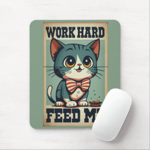 Vintage Katze arbeiten Mousepad