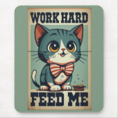 Vintage Katze arbeiten Mousepad (Vorne)