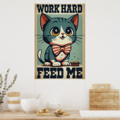 Vintage Katze arbeiten Poster (Küche)