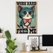 Vintage Katze arbeiten Poster (Heimbüro)