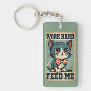 Vintage Katze arbeiten Schlüsselanhänger