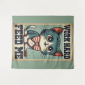 Vintage Katze arbeiten Wandteppich (Vorderseite (Horizontal))