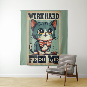Vintage Katze arbeiten Wandteppich