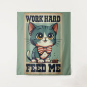 Vintage Katze arbeiten Wandteppich (Vorderseite)