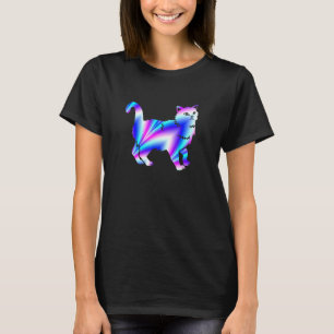 Vintage Katze Cool 1990er Retro Vaporwave Krawatte T-Shirt