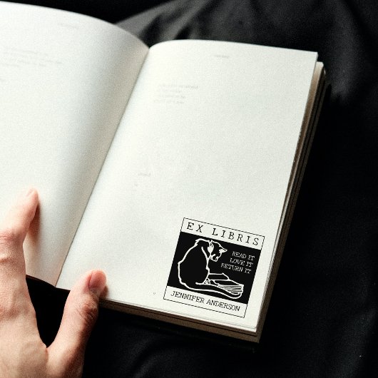 Vintage Katze, Custom Ex Libris Book Gummistempel