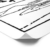 Vintage Katze, die allein Kunst läuft Poster (Ecke)