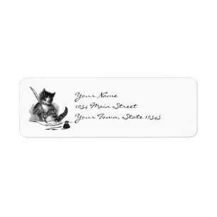 Vintage Katze, die einen Brief schreibt