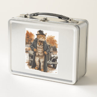 Vintage Katze Elegance Metall Brotdose