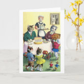 Vintage Katze Familienmutter Geburtstagskarte Karte (Gelbe Blume)