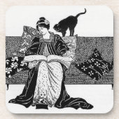 Vintage Katze Getränkeuntersetzer (Vorderseite)