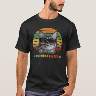 Vintage Katze Ich tue, was ich Gewollt Cat Funny C T-Shirt