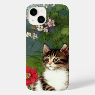 Vintage Katze-Illustration mit Frühlingsblumen Case-Mate iPhone 14 Hülle