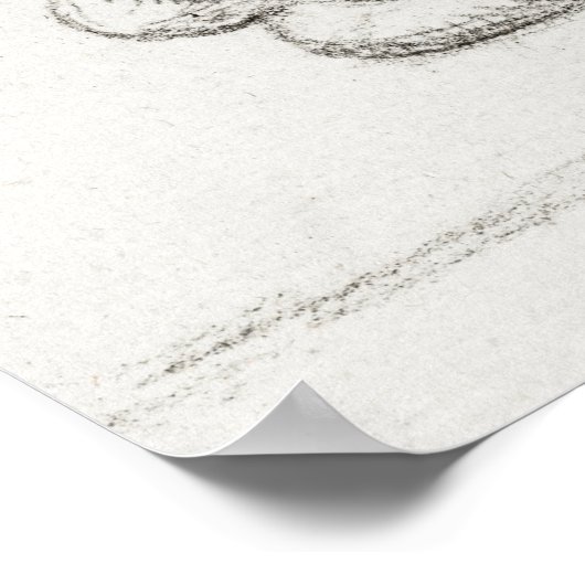 Vintage Katze-Illustration Poster (Ecke)