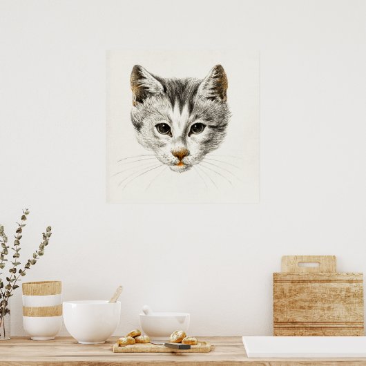 Vintage Katze-Illustration Poster (Küche)