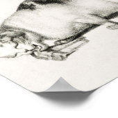 Vintage Katze-Illustration Poster (Ecke)