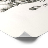 Vintage Katze-Illustration Poster (Ecke)