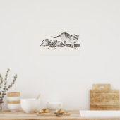 Vintage Katze-Illustration Poster (Küche)
