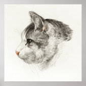 Vintage Katze-Illustration Poster (Vorne)