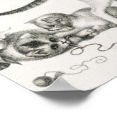 Vintage Katze-Illustration Poster (Ecke)