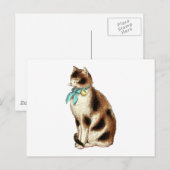 Vintage Katze-Illustration Postkarte (Vorne/Hinten)